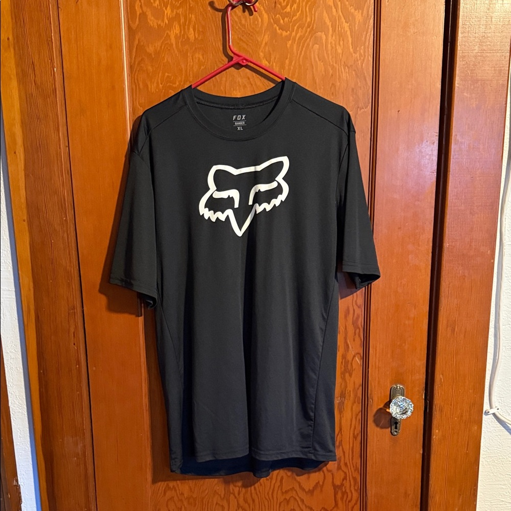 Fox Men's Ranger Polyester Black Tee with White Fox Head Logo